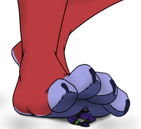 4_toes anthro black_body black_fur blue_body blue_fur blue_nose blue_pawpads claws cosmic_hair duo ethereal_hair extreme_size_difference feet foot_fetish foot_focus fur happy macro male male/male micro multicolored_body pawpads paws plantigrade purple_body purple_fur red_body red_fur shrunk simple_background size_difference smothering soles sparkles stepped_on stomping toes two_tone_body under_paws wristband macromousie cirez kitsunaki canid canine fox lagomorph leporid mammal rabbit 2026 hi_res shaded