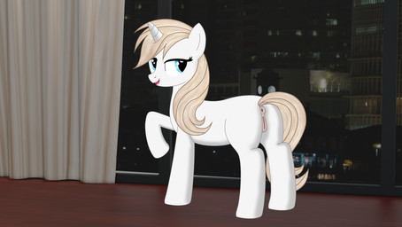 3d_background animal_genitalia animal_vulva anus aroused blonde_hair blue_eyes bodily_fluids butt clitoral_winking clitoris equine_genitalia equine_vulva female genitals hair horn open_mouth open_smile photo_background presenting presenting_hindquarters seductive smile solo vulva unknown_artist friendship_is_magic hasbro my_little_pony mythology fan_character equid equine horse mammal mythological_creature mythological_equine pony unicorn absurd_res hi_res photography_(artwork) source_request
