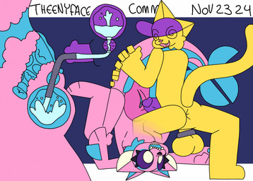 3_fingers anthro anus ball_stretcher balls blinking bodily_fluids catheter catheter_in_urethra eyeliner female fingers genital_fluids genitals happy makeup medical_instrument peeing_into_another peeing_while_penetrated penetration penis pink_body pussy_sounding scientific_instrument solo straw_in_urethra upside_down urethral urethral_penetration urine urine_exchange vulva watersports theenyface microsoft ori_(series) xbox_game_studios butters_(theenyface) luma_(anzuneth) fish guardian_spirit marine animated loop