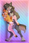 2017 amber_eyes anthro areola artist_name balls biped black_nose blush breasts brown_body brown_fur brown_hair canid canine canis carrying_another carrying_partner carrying_position claws clothing cloven_hooves collar countershade_fur countershade_torso countershading deer digital_media_(artwork) duo erection eyebrows eyelashes female female_penetrated fur genitals gold_(metal) gold_tooth green_eyes grey_body grey_countershading grey_fur grey_hair hair hi_res hindpaw hooves legwear male male/female male_penetrating male_penetrating_female mammal mostly_nude navel nipples nude open_mouth pattern_clothing pattern_legwear paws penetration penile penile_penetration penis penis_in_pussy pink_areola pink_clothing pink_collar pink_legwear pink_nipples pink_pussy pink_tongue pussy scut_tail seamen sex shaded short_tail simple_background tail teeth toe_claws tongue tongue_out vaginal vaginal_penetration white_body white_countershading wolf
