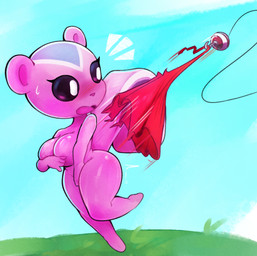 anthro bald beady_eyes bent_arm bent_leg big_eyes biped blue_sky blush blush_lines bobber breasts clothing clothing_pull cloud covering covering_breasts covering_crotch day detailed_background emanata eyelashes female female_anthro fingers fish_hook glistening glistening_body glistening_breasts glistening_thighs hand_bikini head_turned hook looking_back multicolored_body nude nude_anthro nude_female on_one_leg open_mouth outside pink_body pink_ears pink_nose pink_tail red_clothing sky solo standing string surprised tail thick_thighs torn_clothing white_eyes wide_hips 4chan_anon unknown_artist animal_crossing nintendo peanut_(animal_crossing) mammal rodent sciurid tree_squirrel 2025 digital_media_(artwork) full-length_portrait portrait shaded soft_shading