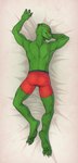 3_fingers anthro butt clothing dakimakura fingers male muscular solo underwear tres-art star_wars alien lizard reptile scalie trandoshan absurd_res dakimakura_design hi_res