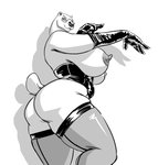 anthro big_breasts big_butt breasts butt female nipples solo thick_thighs wide_hips nibhaaz bear mammal polar_bear ursine digital_media_(artwork) monochrome