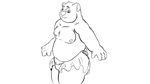 anthro anus backsack balls belly big_butt bottomless butt clothed clothing genitals male overweight overweight_anthro overweight_male slightly_chubby solo spread_butt spreading topless topless_male notamo bear mammal 16:9 animated black_and_white greyscale monochrome no_sound short_playtime webm widescreen