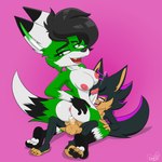anthro bodily_fluids breasts butt cum cum_inside duo ejaculation genital_fluids intersex intersex/male male paws penetration vaginal vaginal_penetration kirudi18 kirudi_the_wolf canid canine canis fox mammal wolf absurd_res hi_res