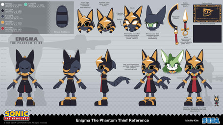 ankh anthro black_clothing black_footwear black_shoes blue_eyes bracelet clothing color_swatch egyptian egyptian_clothing egyptian_headdress eyelashes female footwear front_view fur green_body green_fur green_hair hair jewelry khopesh logo mask melee_weapon mummy_wrappings pointy_ears prick_ears shoes side_view solo sword tail text three-quarter_view weapon white_inner_ear deegeemin idw_publishing sega sonic_the_hedgehog_(comics) sonic_the_hedgehog_(idw) sonic_the_hedgehog_(series) enigma_the_phantom_thief megani_the_jackal canid canine canis jackal mammal 16:9 2025 absurd_res artist_name character_name hi_res model_sheet official_art widescreen