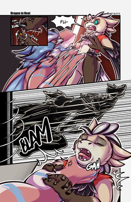 action_line anthro anthro_on_anthro asphyxiation back_fins bodily_fluids cheek_tuft choking claws comic_panel cross-popping_vein door door_handle dorsal_fin eyes_closed facial_tuft feathers fin fur green_eyes hair hand_around_neck head_feathers horn markings motion_lines multicolored_body multicolored_fur nude nude_anthro nude_male orange_eyes predator/prey saliva saliva_on_tongue saliva_string screaming tongue tongue_out tuft aktiloth mythology farsight_(character) pineapple_(character) avali dragon mythological_creature mythological_scalie scalie absurd_res comic hi_res
