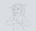 4_fingers ambiguous_gender anthro duo featureless_chest fingers freckled_face freckles hand_on_chest long_ears looking_down nails navel nude nude_anthro sharp_teeth simple_background teeth white_background anonymous_artist unknown_artist blizzard_entertainment warcraft canid mammal werecanid werecreature worgen 2020 digital_drawing_(artwork) digital_media_(artwork) hi_res monochrome sketch