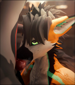 anthro black_body black_fur bodily_fluids cum cum_drip cum_in_mouth cum_inside dripping duo fellatio fluid-body fur genital_fluids genitals looking_at_another male male/male multicolored_body multicolored_fur oral orange_body orange_fur penile penis sex white_body white_fur lill_esp lill_espion canid canine fox mammal rexouium 3d_(artwork) absurd_res blender_(artwork) digital_media_(artwork) hi_res