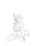 anthro breasts clothed clothing female genitals gun licking long_tongue military partially_clothed ppsh-41 pussy ranged_weapon russian solo soviet_union submachine_gun tongue uniform weapon gilgamesh0 wild_tactics nadja_(wild_tactics) canid canine canis mammal wolf absurd_res hi_res sketch