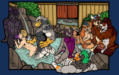 abs after_kiss anal anal_penetration anthro anthro_on_anthro anthro_penetrated anthro_penetrating anthro_penetrating_anthro anthro_penetrating_human back_muscles balls big_dom_small_sub big_muscles big_penis black_body black_fur blue_hair bodily_fluids body_hair brown_body brown_fur brown_hair butt chest_hair cowgirl_position dominant dominant_anthro dominant_male double_penetration erection feathers fellatio from_front_position fur genitals grey_body grey_feathers grey_fur group group_sex hair hairy handjob happy_trail holding_partner horn human_on_anthro human_penetrated interspecies larger_anthro larger_male male male/male male_penetrated male_penetrating male_penetrating_male multicolored_body multicolored_fur multiple_doms muscular nox_(noxthepup) nude on_bottom on_top oral oral_penetration orange_body orange_fur orgy pecs penetration penile penile_penetration penis penis_in_ass pubes purple_body saliva saliva_string sex size_difference smaller_anthro smaller_human smaller_penetrated spitroast submissive submissive_anthro submissive_human submissive_male water jerkcentral mythology alex_dowski chrono_eternae iolar_(musingfor) iotran_(character) accipitrid accipitriform avian bear bird bovid bovine canid canine canis cattle dragon eagle human hybrid mammal mustelid mythological_creature mythological_scalie otter scalie wolf signature