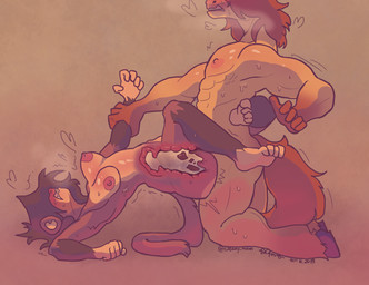 animal_genitalia animal_penis anthro anthro_on_anthro arm_support blush bodily_fluids breasts brown_body brown_fur brown_hair clenched_teeth cock_hanging cum cum_in_uterus cum_in_vagina cum_inside duo equine_genitalia equine_penis female female_penetrated fur genital_fluids genitals hair hair_over_eyes heart_symbol holding_arm hooves internal interspecies male male/female male_penetrating male_penetrating_female multicolored_body multicolored_fur muscular muscular_male navel nipples nude orange_hair penetration penile penile_penetration penis penis_in_vagina sex tan_body tan_fur teeth two_tone_body two_tone_fur uterus vaginal vaginal_penetration vulva lewdcreamy laura_(lewdcreamy) equid equine haplorhine horse mammal monkey primate 2019 colored signature