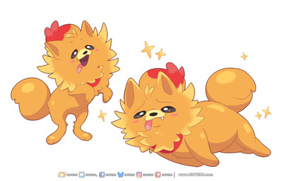 3_toes ambiguous_gender black_nose black_sclera cute_fangs fangs feet feral fluffy fluffy_tail fur lying multiple_poses on_hind_legs open_mouth orange_body orange_fur pose red_body red_fur simple_background smile solo sparkles standing tail teeth text toes tongue tongue_out white_background white_eyes yellow_body yellow_fur sioteru game_freak nintendo pokemon pokemon_winds_and_waves canid canine generation_10_pokemon mammal pokemon_(species) pombon 2026 absurd_res hi_res url