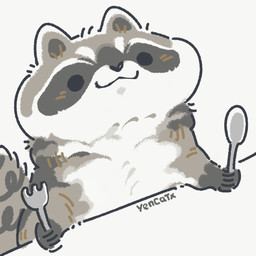 black_eyes black_nose chibi dot_eyes feral grey_body simple_eyes solo white_body yencatx mammal procyonid raccoon 1:1 2022