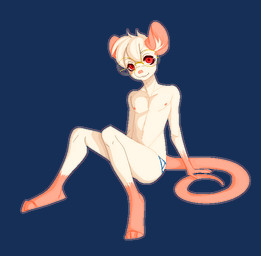 4_toes anthro barefoot biped blush briefs clothed clothing eyewear feet fur glasses hair inner_ear_fluff looking_at_viewer male nipples outline pink_body pink_nose pink_skin red_eyes short_hair simple_background sitting skimpy skinny smile solo toes topless transparent_background tuft underwear white_body white_fur white_hair teil mammal mouse murid murine rodent aliasing alpha_channel cel_shading digital_media_(artwork) shaded
