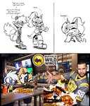 anthro beverage chicken_wings duo female female/female food humor mask one_eye_closed onion_rings root_beer smile soda tea text thinking tongue tongue_out wink lettuce_(artist) third-party_edit buffalo_wild_wings idw_publishing sega sonic_the_hedgehog_(comics) sonic_the_hedgehog_(idw) sonic_the_hedgehog_(series) tangle_the_lemur whisper_the_wolf canid canine canis human lemur mammal primate strepsirrhine wolf comic english_text hi_res shopped sketch