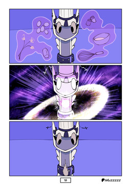 ambiguous_gender bow_ribbon butter chef_hat clothing collar cosmic_background dairy_products ear_piercing ear_ring egg feral flower food hat headgear headwear kitchen_utensils makeup milk pancake piercing plant ring_piercing salt solo tools whisk muzzzzz nintendo pokemon arceus generation_4_pokemon legendary_pokemon pokemon_(species) absurd_res comic hi_res
