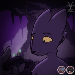 4_fingers ambiguous_gender anthro arm_tuft armed backpack big_ears big_eyes big_pupils black_body black_ears black_eyebrows black_fur black_nose breath cave cheek_tuft claws dark dark_humor depression dialogue dilated_pupils disarmed duo eyebrows eyes_closed facial_tuft finger_claws fingers floating_eyebrows frown fur gameplay_mechanics gesture glowing_plants gun hand_gesture handgun headpat hi-point_c-9 holding_gun holding_handgun holding_object holding_pistol holding_ranged_weapon holding_shotgun holding_weapon humor inside ithaca_37 looking_at_another moodles music narrowed_eyes neck_tuft open_mouth orange_sclera panting pink_backpack pink_tongue pistol plant pointing pointing_at_another pump_action_shotgun pupils raised_eyebrows ranged_weapon sad scared shotgun shoulder_tuft sling_(weapon) smug snout suicide_attempt sun_symbol teeth text tongue tuft vines weapon kozathegoat casualties:_unknown go_do_a_crime hi-point_firearms nirvana kurt_cobain canid canine expie_(gunsawian) fox gunsawian hybrid mammal murid murine rat rodent 1:1 2026 animated artist_name digital_drawing_(artwork) digital_media_(artwork) english_audio short_playtime sound video watermark