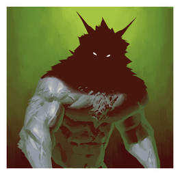 abs anthro biceps black_body black_fur border chest_tuft front_view fur green_background looking_at_viewer male muscular muscular_anthro muscular_male nude nude_anthro nude_male shadow_face simple_background solo tuft vein veiny_muscles white_border kingarthur_i canid mammal 2023 digital_drawing_(artwork) digital_media_(artwork) half-length_portrait hi_res portrait