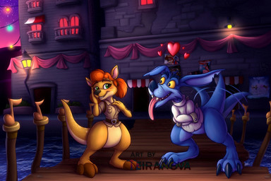anthro blue_body blue_fur blush bottomless brown_body brown_fur clothed clothing duo female fur green_eyes hair heart_symbol male red_hair restraints shirt smile straitjacket tail tail_motion tailwag thick_tail thick_thighs tongue tongue_out topwear yellow_sclera teira-nova teiranova activision crash_bandicoot_(series) microsoft spyro_reignited_trilogy spyro_the_dragon xbox_game_studios ripper_roo sheila_(spyro) kangaroo macropod mammal marsupial 3:2 alternate_version_at_paywall