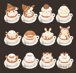 :3 ambiguous_gender anthro beverage clothing coffee container cup cutlery detective_hat eyes_closed fangs feral hat headgear headwear kitchen_utensils open_mouth pawpads paws plate simple_background spoon tail teeth tongue tools whiskers witch_hat zero_pictured rizunm nintendo pokemon detective_pikachu clodsire felid feline furret galarian_form galarian_meowth generation_1_pokemon generation_2_pokemon generation_7_pokemon generation_8_pokemon generation_9_pokemon mammal meowth mimikyu paldean_form paldean_wooper pikachu pokemon_(species) psyduck quagsire regional_form_(pokemon) sentret wooper 2026 signature