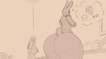 anthro big_butt blush bouncing_butt butt cake cash_register clothing cookie cupcake dessert duo ears_down embarrassed facial_tuft food hair hug huge_butt looking_at_butt male mellow_cream pivoted_ears shaking short_tail sleeveless_vest sound_effects sweater sweater_vest sweets tail topwear tuft vest talidrawing pumpkin_(talidrawing) lagomorph leporid mammal rabbit 16:9 alternate_version_at_source animated short_playtime sound webm widescreen