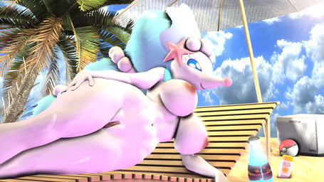 accessory anthro anthrofied areola beach beach_umbrella beverage big_breasts blue_eyes blue_hair breasts casual_nudity chair clitoral_hood clitoris cloud cooler day eyelashes female furniture gem genitals hair hair_accessory hand_on_hip humanoid_genitalia humanoid_vulva light long_hair lying multicolored_vulva navel nipples nude nude_beach on_side outdoor_nudity outside palm_tree parasol pearl_(gem) pink_areola pink_nipples pink_nose pink_vulva plant pokeball pokemorph sand seaside sky smile snout solo standard_pokeball starfish_(accessory) sun sunlight tree two_tone_vulva umbrella vulva white_body wide_hips pervertguy341 fallout microsoft nintendo pokemon aquatic asterozoan echinoderm generation_7_pokemon mammal pinniped pokemon_(species) primarina starfish 16:9 3d_(artwork) digital_media_(artwork) hi_res source_filmmaker_(artwork) widescreen