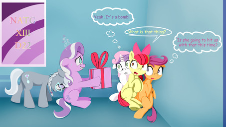 dialogue eyelashes eyewear female feral glasses grey_body grey_hair group hair horn multicolored_hair nervous nervous_smile orange_body pink_hair pupils purple_hair quadruped scared smile speech_bubble tail text thought_bubble white_body white_hair wings yellow_body young darksly-z friendship_is_magic hasbro my_little_pony mythology apple_bloom_(mlp) diamond_tiara_(mlp) scootaloo_(mlp) silver_spoon_(mlp) sweetie_belle_(mlp) equid equine mammal mythological_creature mythological_equine pegasus unicorn 2023 english_text hi_res