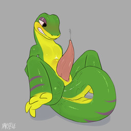 4_toes abdominal_bulge anal anal_fluids anal_masturbation anal_penetration animal_genitalia anthro autopenetration biped black_eyes bodily_fluids clenched_teeth emanata erection feet flash_emanata genital_fluids genital_slit genitals glistening glistening_eyes green_body green_skin green_tail grey_background leg_markings looking_at_genitalia looking_at_own_penis looking_at_penis looking_at_self male male_anthro markings masturbation multicolored_body multicolored_skin multicolored_tail nude nude_anthro nude_male penetration penis pink_markings pink_penis precum precum_squirt simple_background solo spread_legs spreading sweat tail tail_fetish tail_in_ass tail_in_own_ass tail_insertion tail_markings tail_play tapering_penis teeth text toes two_tone_body two_tone_skin yellow_body yellow_skin yellow_tail yaksicle gex_(series) gex_the_gecko gecko lizard reptile scalie 1:1 2025 artist_name digital_media_(artwork) hi_res