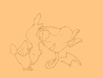 abdominal_bulge ambiguous_gender duo feral onomatopoeia oral_vore same_size_vore simple_background slightly_chubby slightly_chubby_feral sound_effects text vore wings watagenodebi nintendo pokemon avian bird cramorant generation_1_pokemon generation_8_pokemon pokemon_(species) raichu 4:3 animated hi_res no_sound short_playtime sketch video