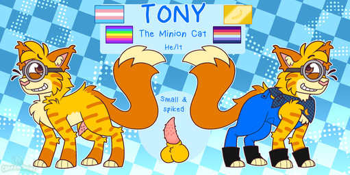 1_eye animal_genitalia animal_penis feral fur genitals lgbt_pride male minion_uniform penile_spines penis pride_colors solo spiked_penis spikes spikes_(anatomy) transgender_pride_colors yellow_body yellow_fur cannedcanine despicable_me illumination_entertainment tony_the_minion_cat(cannedcanine) domestic_cat felid feline felis mammal minion_(despicable_me) hi_res nonbinary_(lore)
