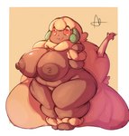 2023 3_fingers :3 ambiguous_gender ankle_tuft anthro anthro_focus anthrofied areola arm_tuft big_areola big_breasts big_hair big_nipples biped blonde_hair border bovid breasts brown_areola brown_body brown_fur brown_nipples brown_nose caprine colored curled_horn curvy_figure digital_media_(artwork) duo featureless_crotch female female_focus fingers fluffy front_view full-length_portrait fur fur_hair generation_5_pokemon glistening glistening_breasts glistening_eyes green_horn hair hi_res horn huge_breasts huge_hair huge_hips human humanoid_hands leg_tuft lightmizano long_hair looking_at_viewer mammal mane monotone_hair multicolored_body multicolored_fur nintendo nipples nude open_:3 open_mouth open_smile orange_pupils overweight overweight_anthro overweight_female paws pink_eyes pokemon pokemon_(species) pokemorph portrait pupils restrained shaded short_stack signature simple_background smile solo_focus standing stuck thick_thighs three-quarter_view tuft two_tone_body two_tone_fur unaware voluptuous whimsicott white_border wide_hips wool_(fur) wrist_tuft yellow_background yellow_body yellow_fur yellow_wool
