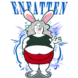 anthro belly bottomwear breasts clothing curly_hair female fur green_clothing green_shirt green_topwear grey_hair hair long_hair midriff overweight overweight_female red_bottomwear red_clothing red_skirt sagging_breasts shirt simple_background skirt solo text topwear weight_gain white_background white_body white_fur whiteraff lagomorph leporid mammal rabbit 1:1 english_text hi_res