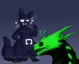 anthro beckoning belly belly_markings biped black_body black_teeth confusion digitigrade duo featureless_crotch feral fingers gesture green_head hand_on_hip imminent_vore licking licking_lips licking_own_lips male markings nude scales shelter shelter_(rain_world) simple_background size_difference standing symbol symbol_on_belly tail teeth thick_tail tongue tongue_out ask-nightmare-edgur rain_world videocult green_lizard_(rain_world) lizard lizard_(rain_world) reptile scalie slugcat digital_media_(artwork)