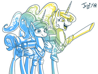 backpack clothing duo female feral gesture hand_gesture horn pointing wings jowybean friendship_is_magic hasbro my_little_pony mythology princess_celestia_(mlp) princess_luna_(mlp) equid equine mammal mythological_creature mythological_equine winged_unicorn 2019 hi_res sibling_(lore) sister_(lore) sisters_(lore)