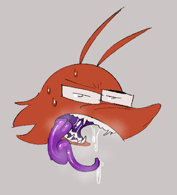 anthro bodily_fluids drooling fur grey_background long_tongue looking_at_viewer male mouth_shot open_mouth purple_tongue red_body red_fur saliva saliva_string sharp_teeth simple_background solo sweat sweatdrop teeth tongue tongue_out hhbrother hhbrother_(sona) unknown_species 2025 digital_drawing_(artwork) digital_media_(artwork) english_description