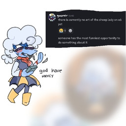 anthro blue_body blue_eyes bodily_fluids bottomwear clothing cloud dark_world female skirt solo sweat worried capabaru deltarune discord_(app) undertale_(series) elnina_(deltarune) bovid caprine darkner elemental_creature elemental_humanoid humanoid mammal sheep 1:1