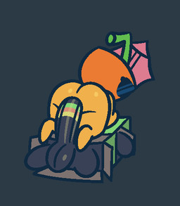 anal anal_penetration balls black_body butt cereal_box cowgirl_position drinking_straw duo eyewear food from_front_position fruit genitals male male/male multicolored_penis on_bottom on_top orange_(fruit) orange_body penetration penile penile_penetration penis penis_in_ass plant sex striped_genitalia striped_penis stripes sunglasses umbrella gemsum cereal_(gemsum) orange_(gemsum) elemental_creature flora_fauna food_creature humanoid 2025 animated loop low_res seamless_loop
