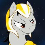 armor black_hair brown_eyes fur hair male night sky solo star starry_sky blushbaker hasbro my_little_pony fan_character steel_crescent earth_pony equid equine horse mammal pony 1:1 low_res