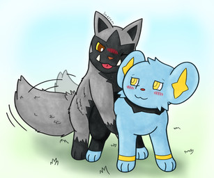 afterimage ambiguous_penetration blush blush_lines brown_eyes digitigrade duo fangs female female_penetrated feral feral_on_feral feral_penetrated feral_penetrating feral_penetrating_feral from_behind_position grey_body interspecies looking_at_another looking_at_partner male male/female male_on_top male_penetrating male_penetrating_female mating_grip motion_lines mounting multicolored_body on_top penetration quadruped sex simple_background standing tail tail_motion tailwag teeth tongue tongue_out two_tone_body yellow_eyes sakrem nintendo pokemon canid canine felid feline generation_3_pokemon generation_4_pokemon mammal pokemon_(species) poochyena shinx 6:5 digital_media_(artwork) hi_res krita_(artwork)