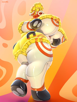 balloon breast_growth breasts female glistening growth inflatable latex pool_toy pooltoy_transformation seam_(sewing) transformation elysianelly animate_inanimate living_inflatable 3:4 hi_res