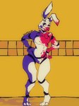 anthro blood bodily_fluids bow_tie camera_view machine male nude pose scanlines screen simple_background solo standing text thick_thighs wide_hips smokedsoul35 five_nights_at_freddy's five_nights_at_freddy's_2 scottgames toy_bonnie_(fnaf) animatronic lagomorph leporid mammal rabbit robot 2024 digital_media_(artwork)