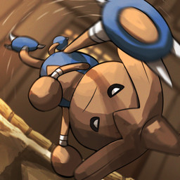 3_toes action_pose ambiguous_gender ambiguous_humanoid biped black_sclera blue_body blue_tail brown_body brown_tail claw_toes claws closed_frown dojo featureless_hands feet frown inside light motion_blur motion_lines mouth_closed multicolored_body not_furry pose solo tail toes two_tone_body two_tone_tail upside_down white_claws white_eyes spicyichizo nintendo pokemon generation_2_pokemon hitmontop humanoid pokemon_(species) 2025 absurd_res hi_res lighting shaded