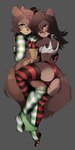 armsocks butt clothing duo femboy legwear male thigh_highs mega_moppa otterbay absurd_res hi_res tagme