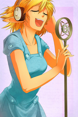 blonde_hair clothed clothing ear_tuft electronics eyes_closed fangs hair hand_on_head headphones humanoid_pointy_ears microphone not_furry open_mouth pink_background pointy_ears simple_background solo standing teeth tuft tirass ruin_explorers_(anime) fam_(ruin_explorers) animal_humanoid elf humanoid mammal mammal_humanoid rodent rodent_humanoid sciurid sciurid_humanoid werecreature wererodent weresciurid 2015 2:3 absurd_res hi_res