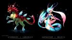 alternate_color alternate_species ambiguous_gender anthro black_background duo fusion mermaidification pokemon_fusion serpentine simple_background split_form syntheticimagination fakemon nintendo pokemon deer gardevoir generation_3_pokemon generation_5_pokemon generation_6_pokemon hybrid mammal marine mega_evolution mega_gyarados merfolk milotic pokemon_(species) sawsbuck shiny_pokemon spring_sawsbuck