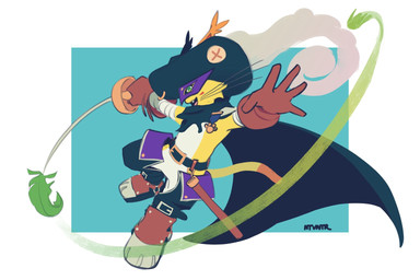 anthro belt boots cape clothing footwear fur gloves green_eyes handwear hat hat_feather headgear headwear loose_feather male mask melee_weapon rapier shoes solo sword weapon yellow_body yellow_fur notaventura bandai_namco digimon digimon_(species) nyabootmon 3:2
