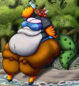 alcohol alcohol_bottle anthro beach belly beverage beverage_bottle big_belly big_breasts big_butt blue_eyes blush bottle bottomwear breasts butt clothing container deep_navel drinking female hair huge_belly huge_breasts huge_thighs morbidly_obese morbidly_obese_anthro morbidly_obese_female navel nipple_outline obese obese_anthro obese_female overweight overweight_anthro overweight_female plant red_hair sand seaside sitting solo stone_wall thick_thighs topwear tree wall_(structure) water viroveteruscy if_hell_had_a_taste rebecca_darcwaters accipitrid accipitriform alligator alligatorid anatid anseriform aquatic arthropod avian bird bovid bovine canid canine canis caprine chimera crocodilian duck equid equine felid fish giraffe giraffid goat horse insect kangaroo macropod mammal mantis marsupial pantherine procyonid raccoon reptile rodent scalie sciurid shark tiger wolf 2025 absurd_res digital_media_(artwork) hi_res