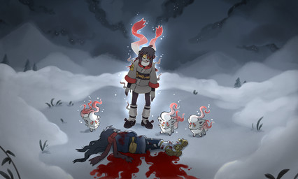 alternate_universe ambiguous_gender angry bad_end blood blood_in_mouth blood_on_face bodily_fluids clothed clothing cloud corpse death female feral glowing group horror_(theme) looking_at_viewer lying mountain night on_side outside plant scarf snow star tree voidroonil nintendo pokemon akari_(pokemon) generation_8_pokemon ghost hisuian_form hisuian_zorua human mammal pokemon_(species) regional_form_(pokemon) spirit hi_res