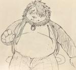 anthro beard belly blush bottomwear clothed clothing facial_hair humanoid_hands male necktie open_clothing open_shirt open_topwear overweight overweight_anthro overweight_male pants shirt simple_background solo topwear kogiinu lifewonders tokyo_afterschool_summoners oz_(tas) felid lion mammal pantherine 2019 hi_res